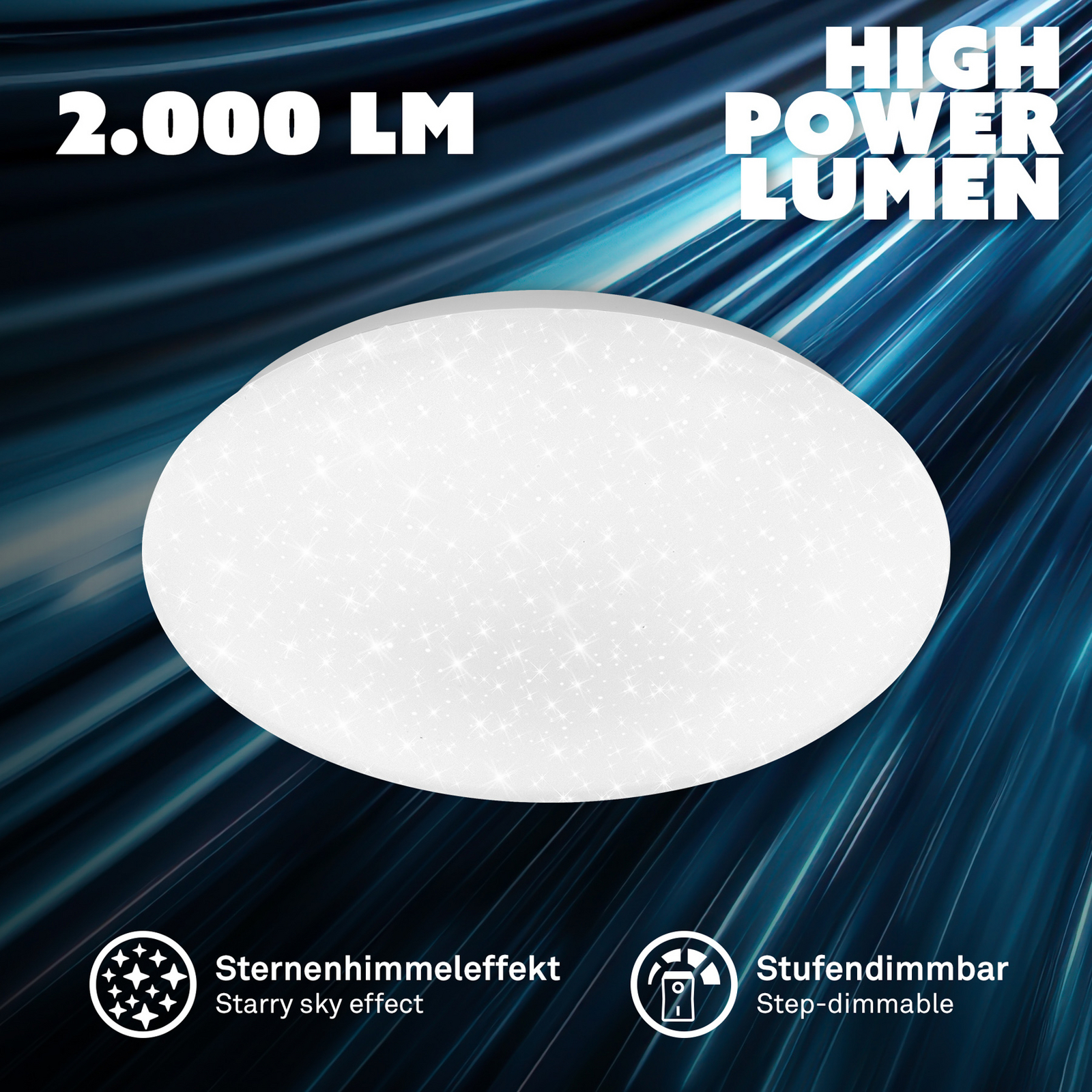 Lampa sufitowa LED Lumenia, średnica 28 cm, 16 W, gwieździste niebo Lampa sufitowa LED Lumenia, średnica 28 cm, 16 W, gwieździste niebo