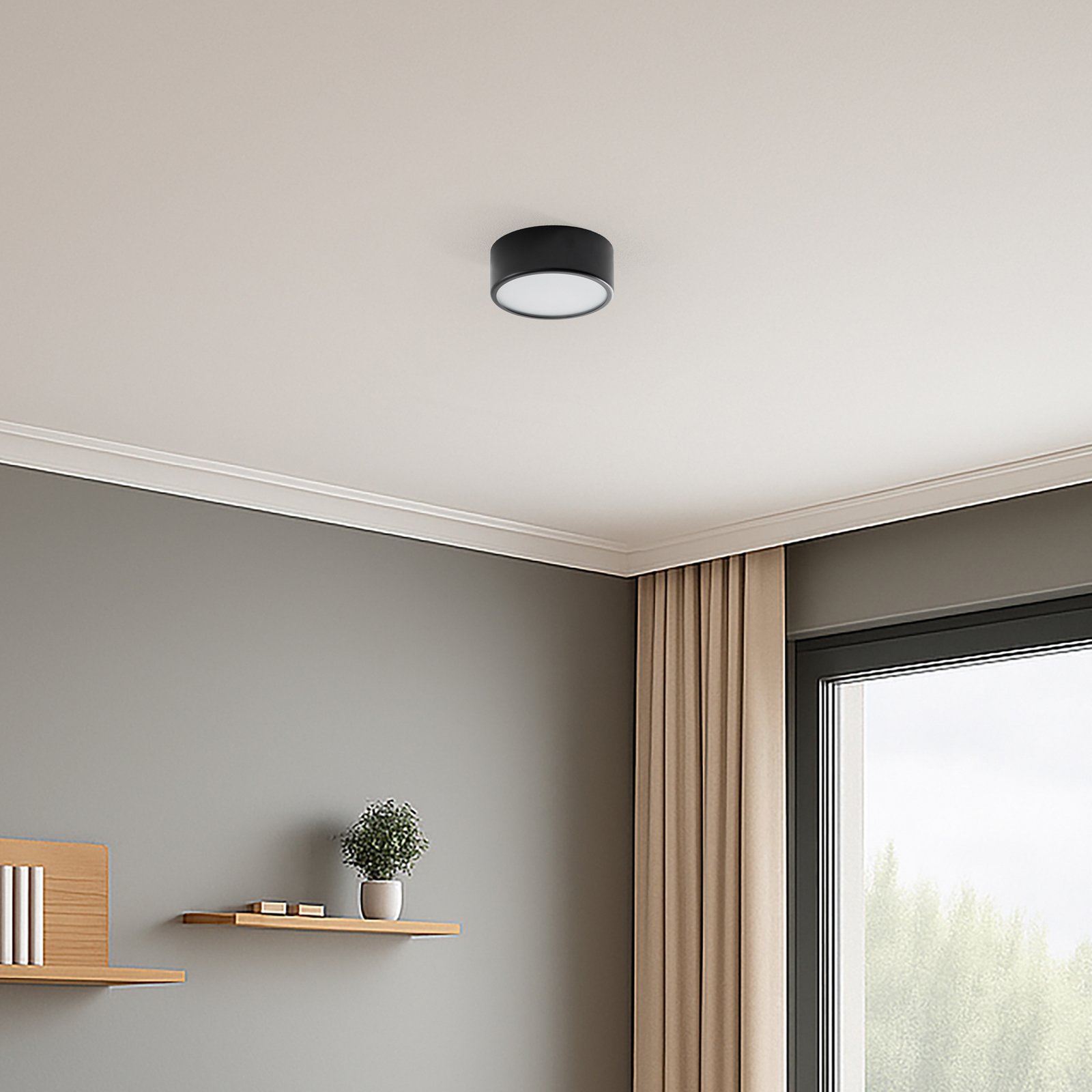 Plafondlamp Cleo 200, wit, sensor, IP20, Ø 20 cm, E27