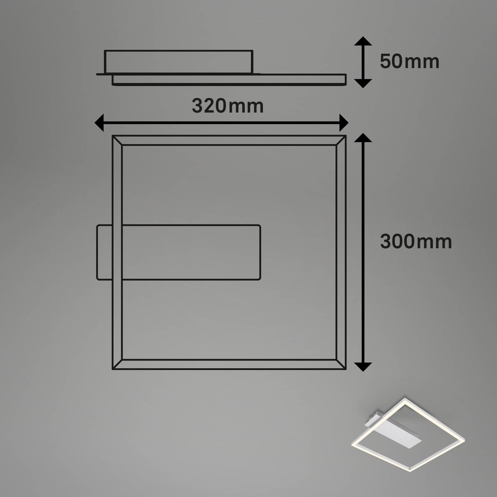 LED-Deckenleuchte 3771 in Rahmenform, alu günstig online kaufen