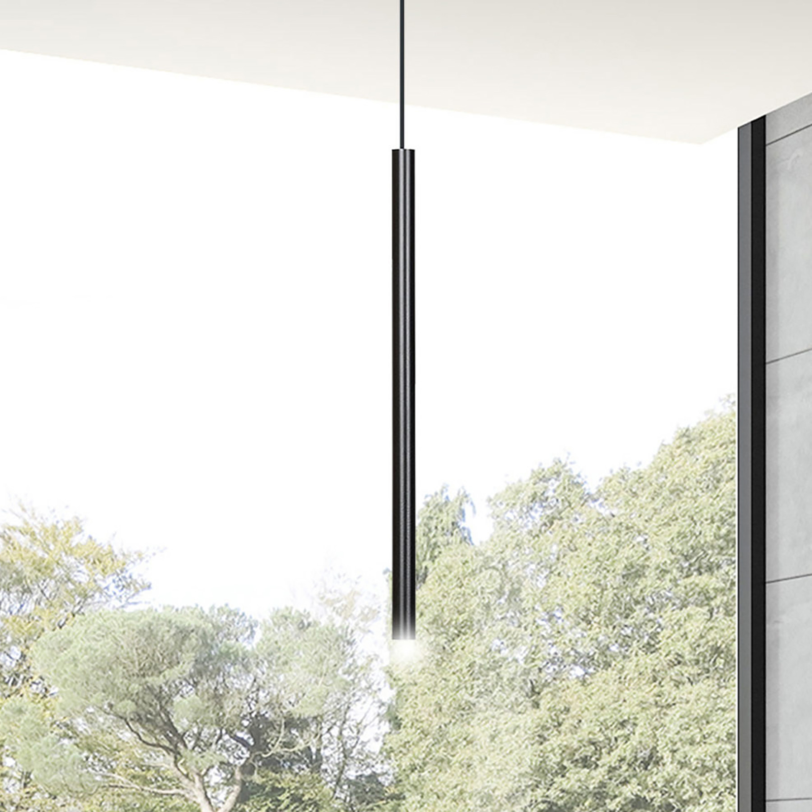 Suspension Sid, noire, à une lampe