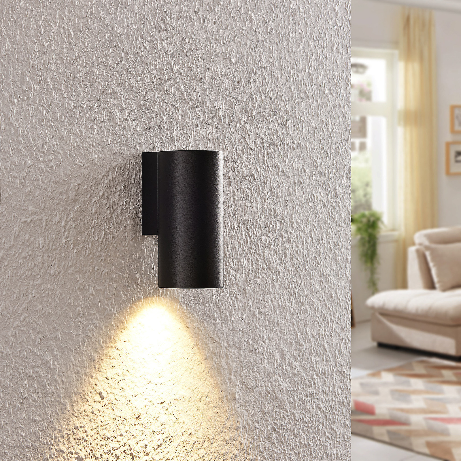 Dilana Wandleuchte, rund, 1-fl., schwarz