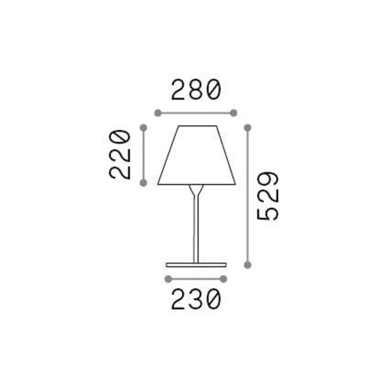 Ideal Lux Arcadia āra galda lampa, antracīts, augstums 53 cm