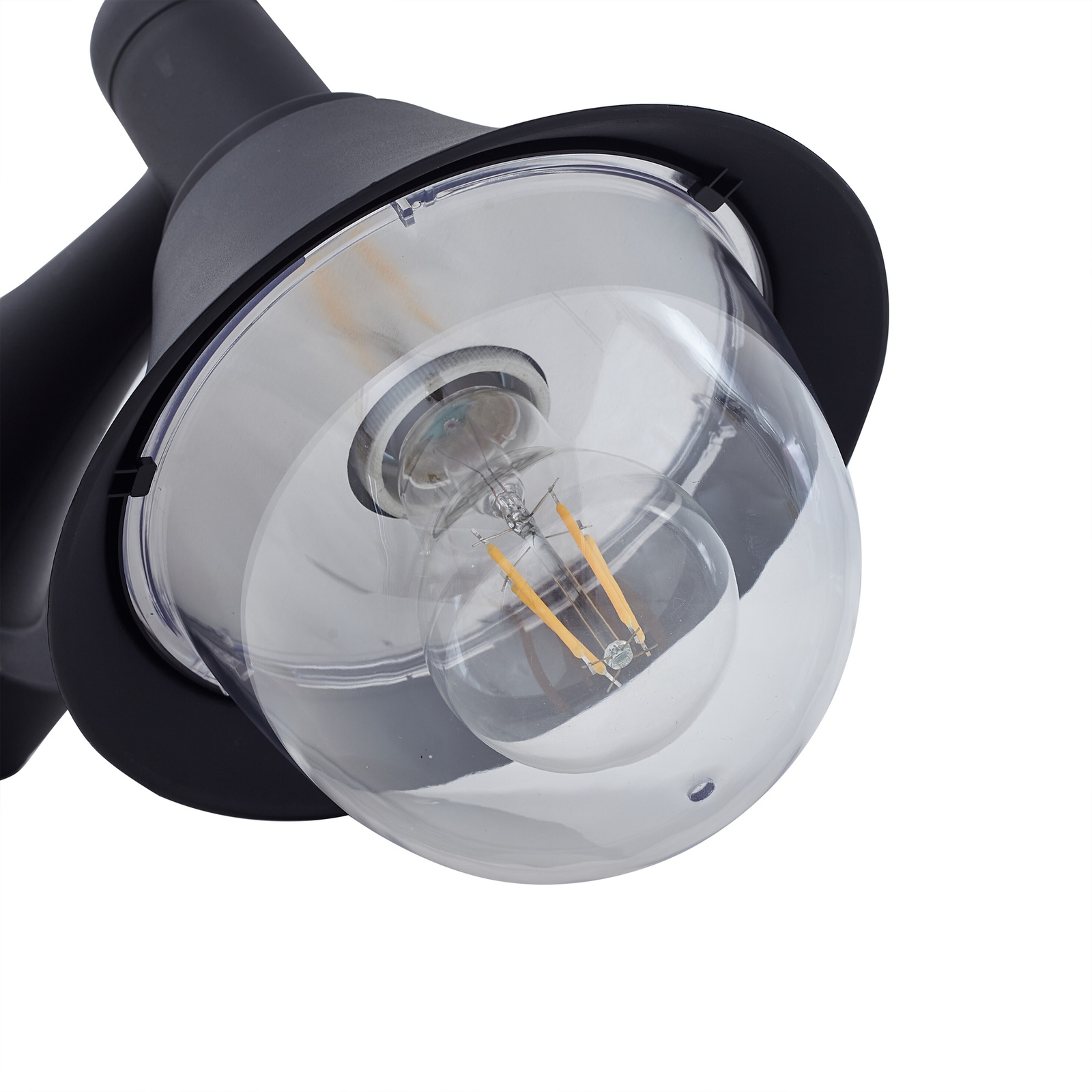 Lindby Keicy buitenwandlamp, zwart, kunststof, IP44