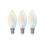 LUUMR Smart LED лампа с капчици комплект от 3 лампи E14 4,2W CCT прозрачна