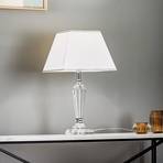 Asztali lámpa Veronique, keskeny talp, fehér/króm