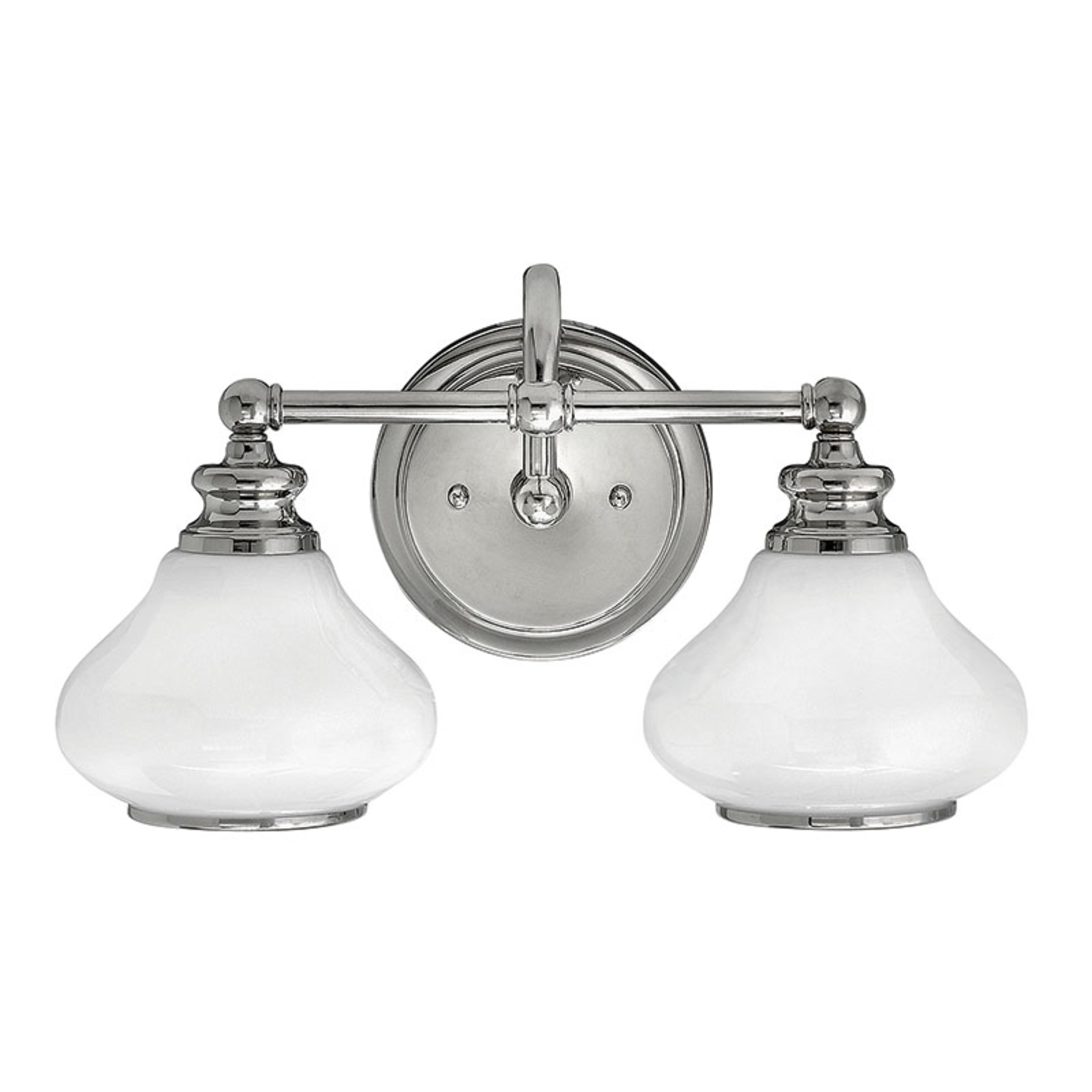 HINKLEY LED bathroom wall light Ainsley with a retro charm, for Bathroom, metal, opal glass, G9, 3.5 W, energy efficiency: A+, W: 40.6 cm, H: 23.1 cm