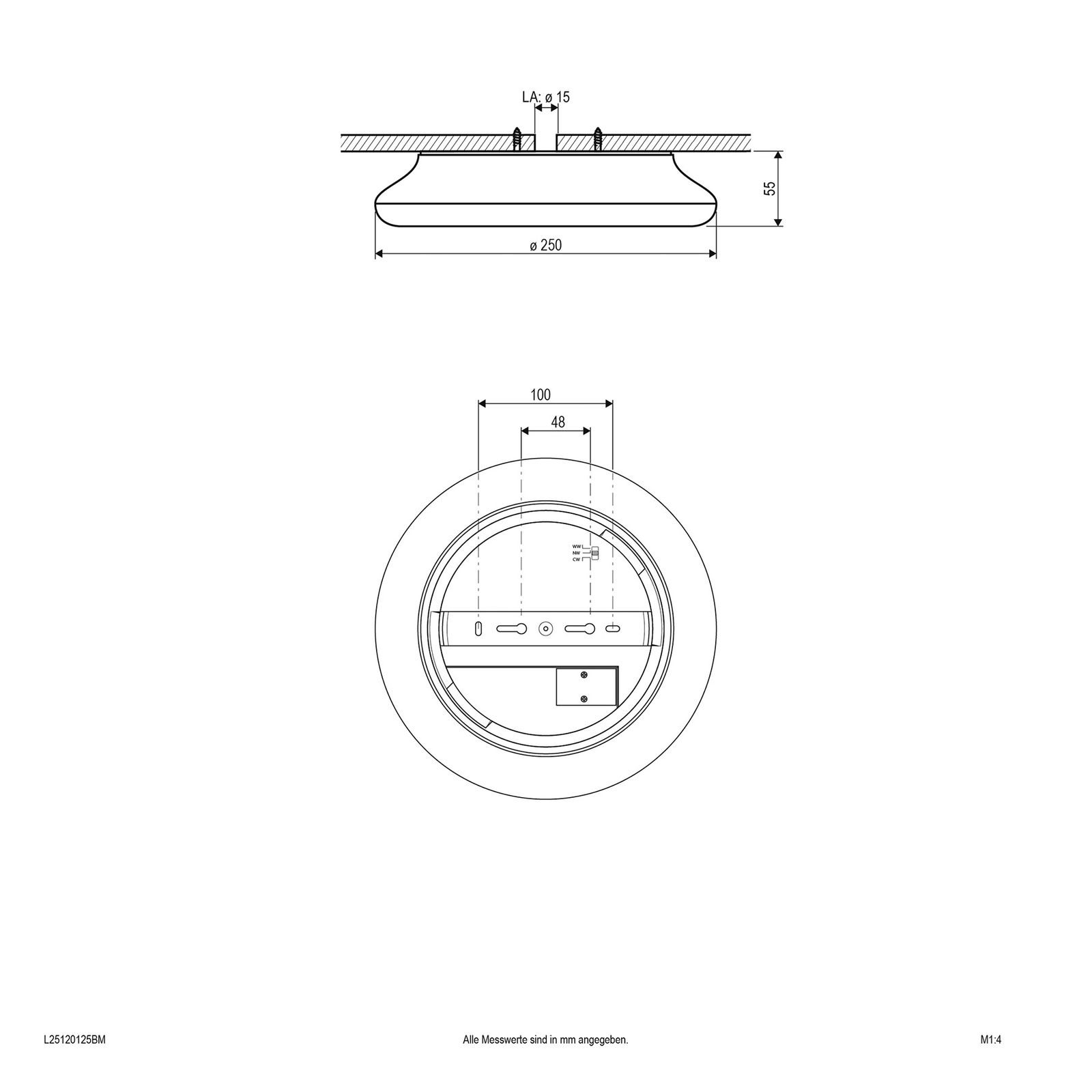 EVN Catino LED-Deckenleuchte, Sensor, 25 cm