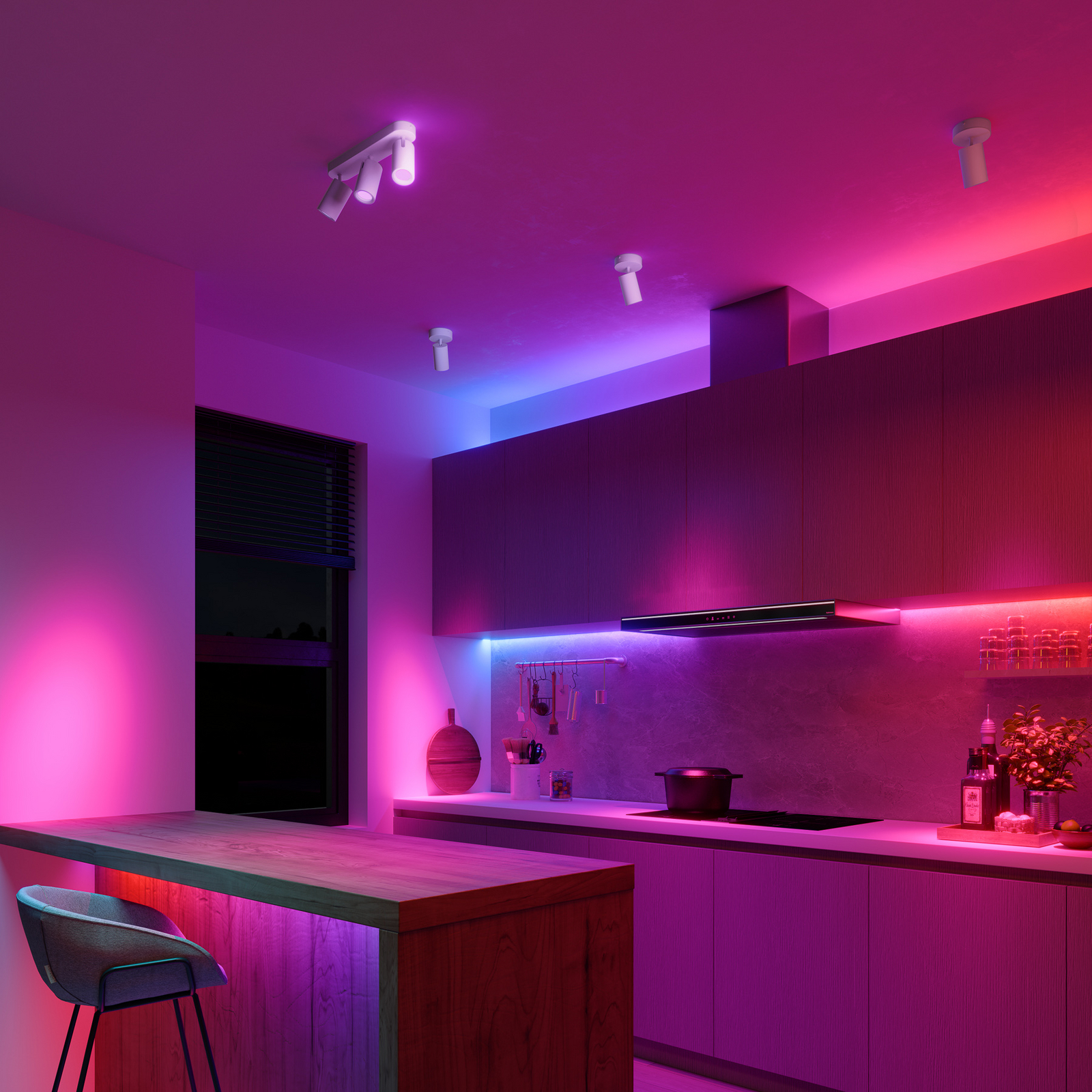 Calex Smart takspot hvit lengde 37 cm 3 lyskilder GU10-LED RGBW