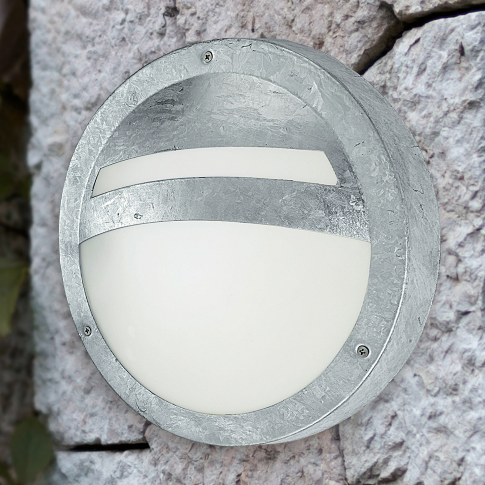 EGLO Sevilla Outside Wall Light Round Galvanised Steel, Glass, E27, 15 W, energy efficiency: A++