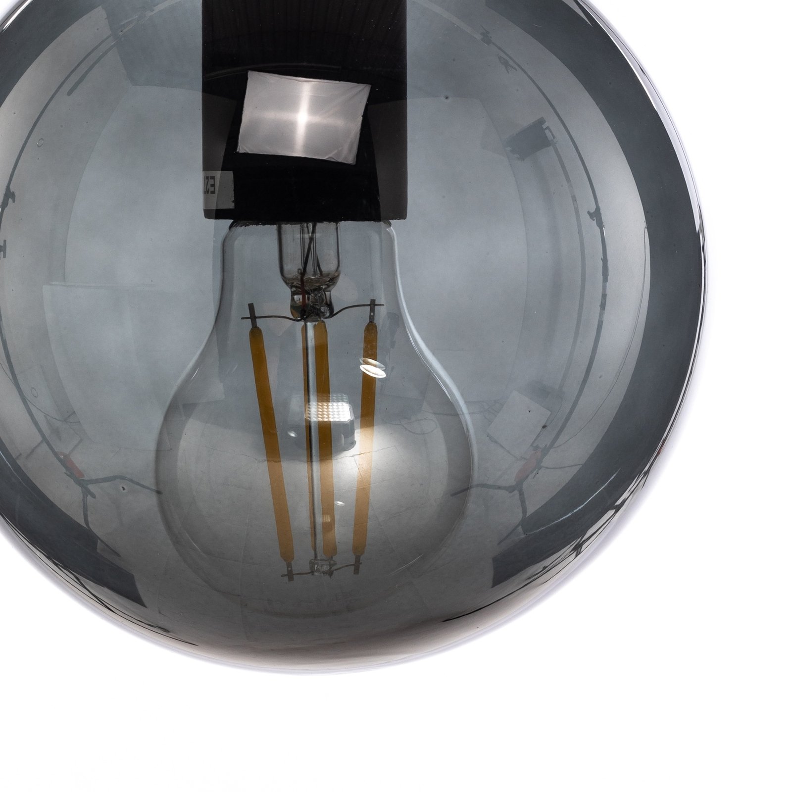 Hanglamp Efe 2155, kap van rookglas, Ø15cm