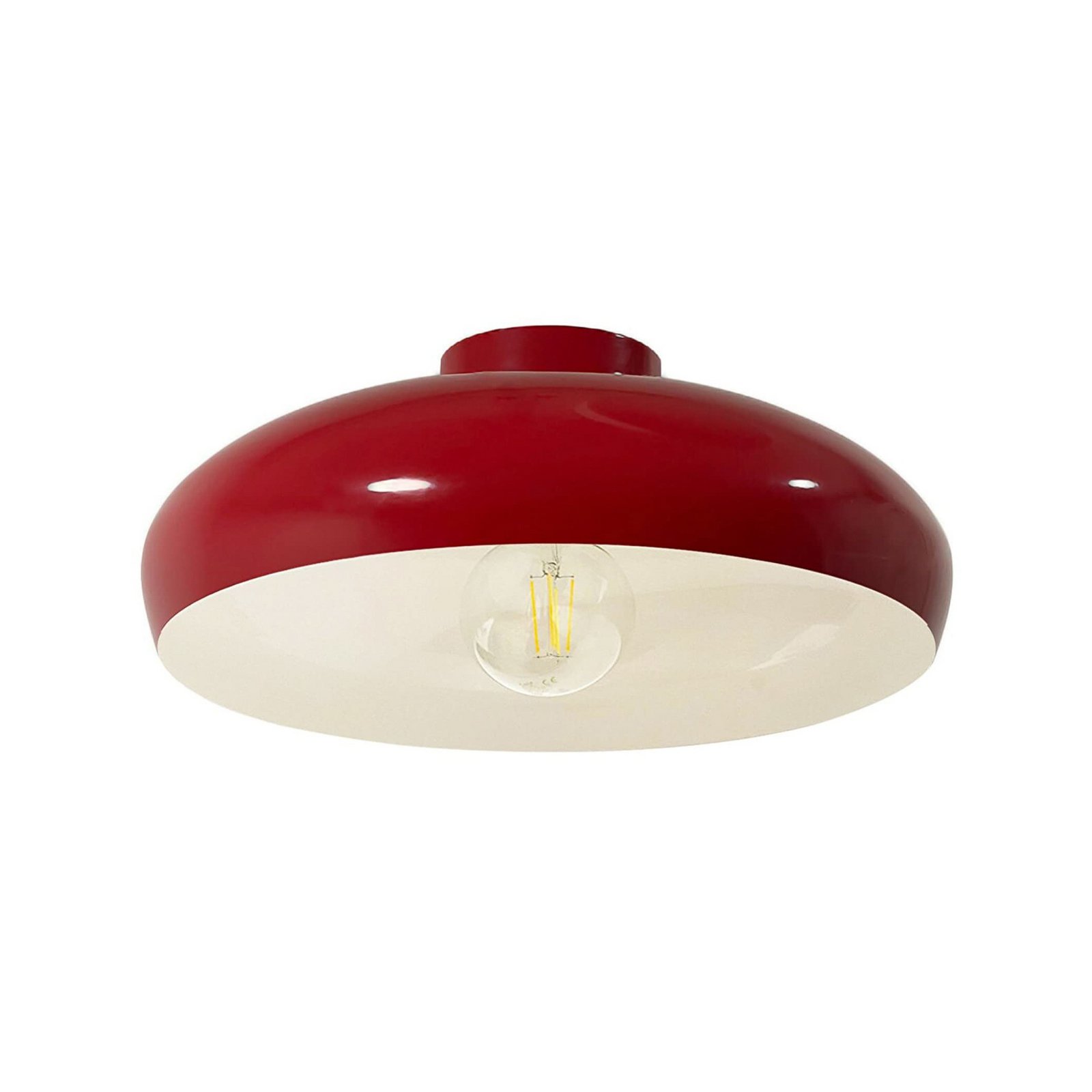 Deckenleuchte Olli, Ø 40 cm, rot/weiß, Metall, E27