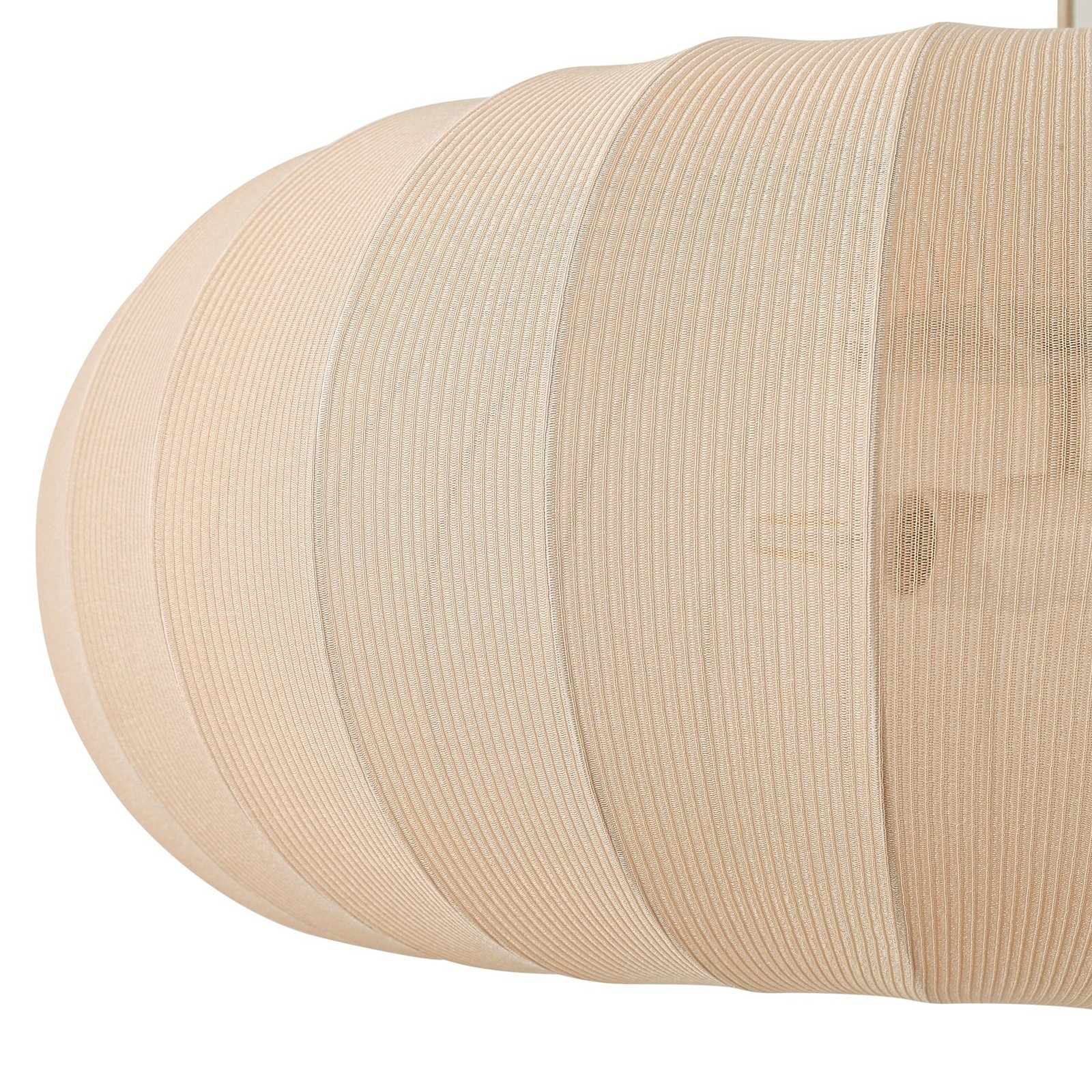 Lindby Hängeleuchte Helin, beige, Ø 70 cm, Textil, 3 x E27