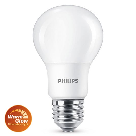 Bulb LED 3,4W Plastic Warmglow (470lm) Dimmable E27 - Philips