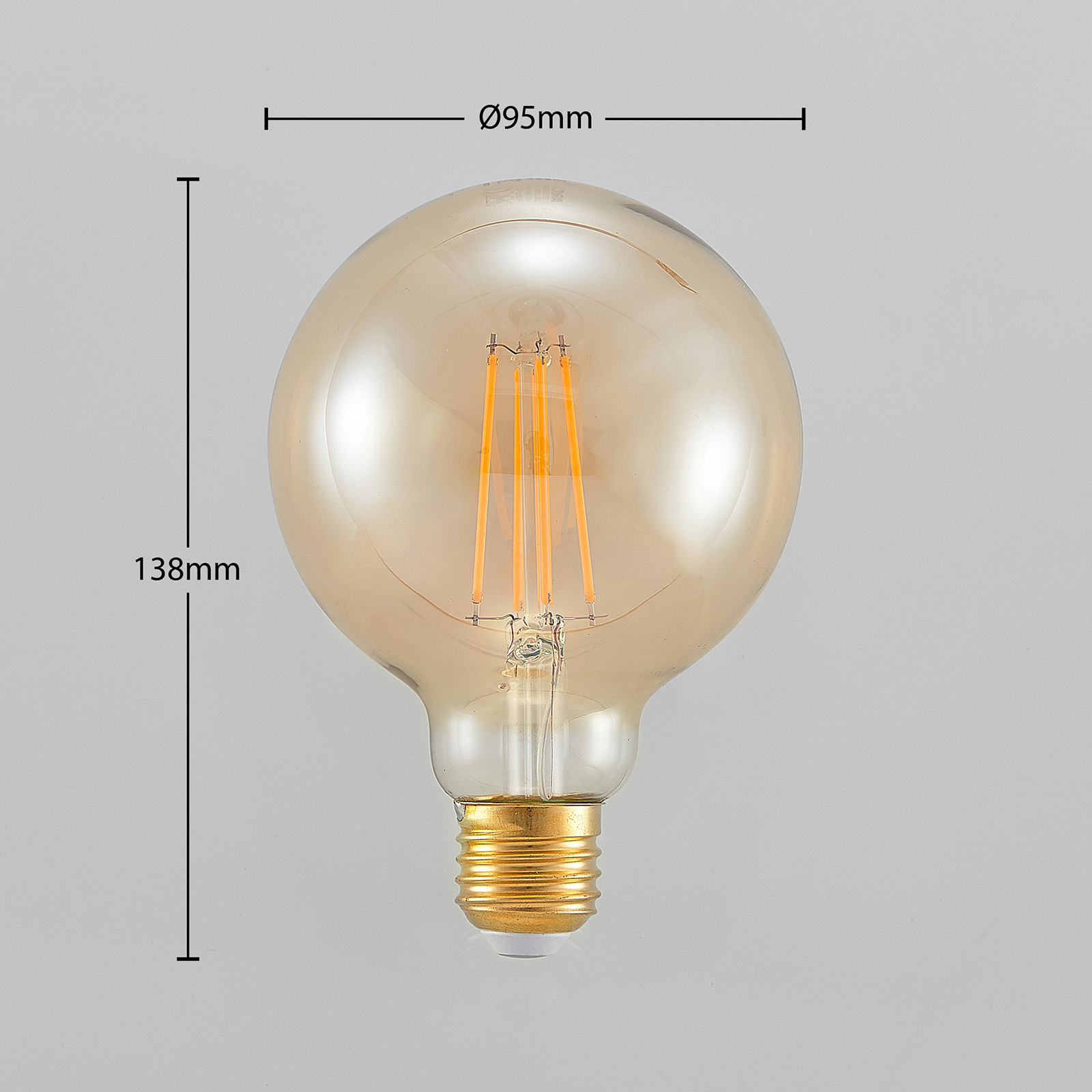 LED-lampa E27 G95 6,5 W 2 500 K 3-stegsdimmer