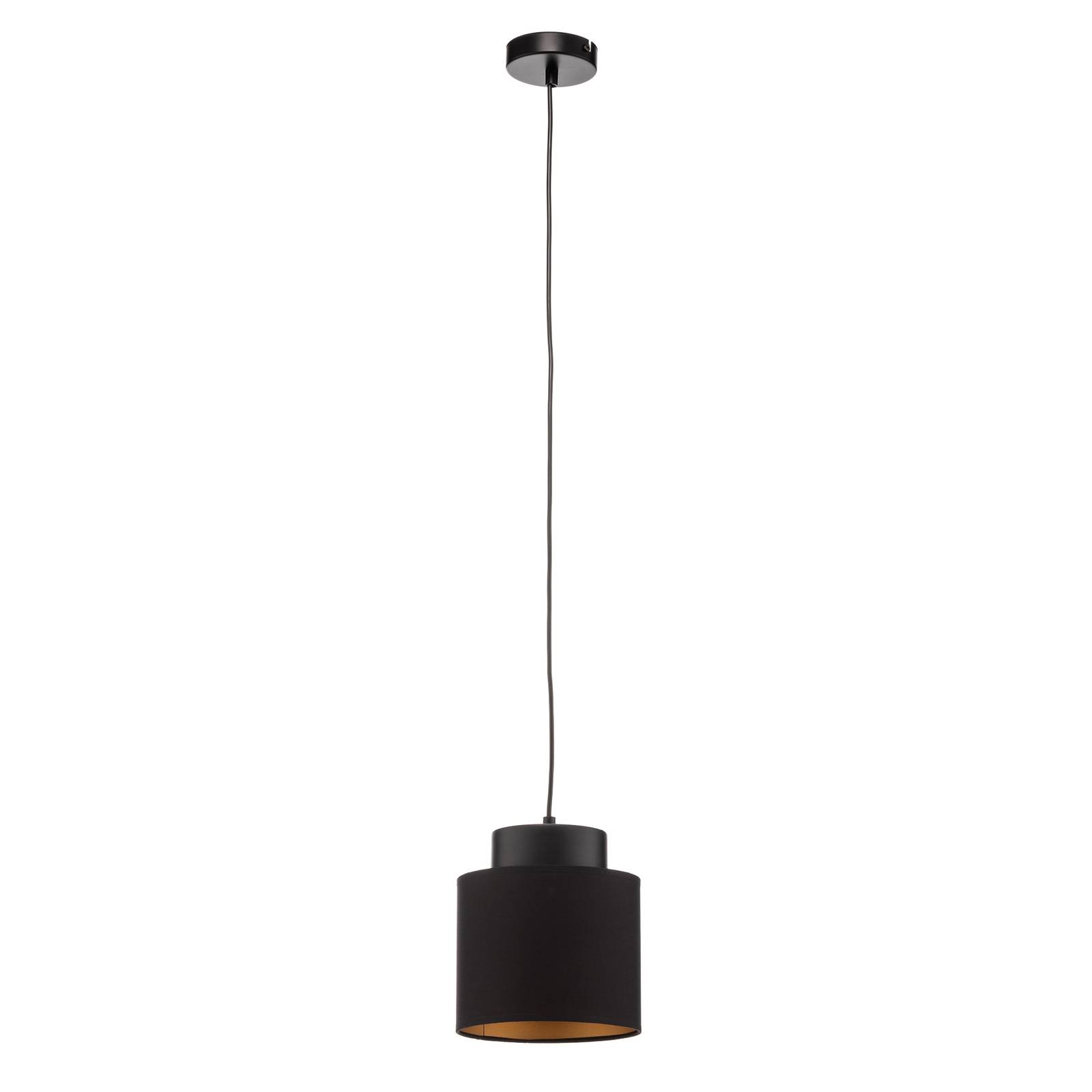 Suspension Soho cylindrique 1 lampe noire/dorée