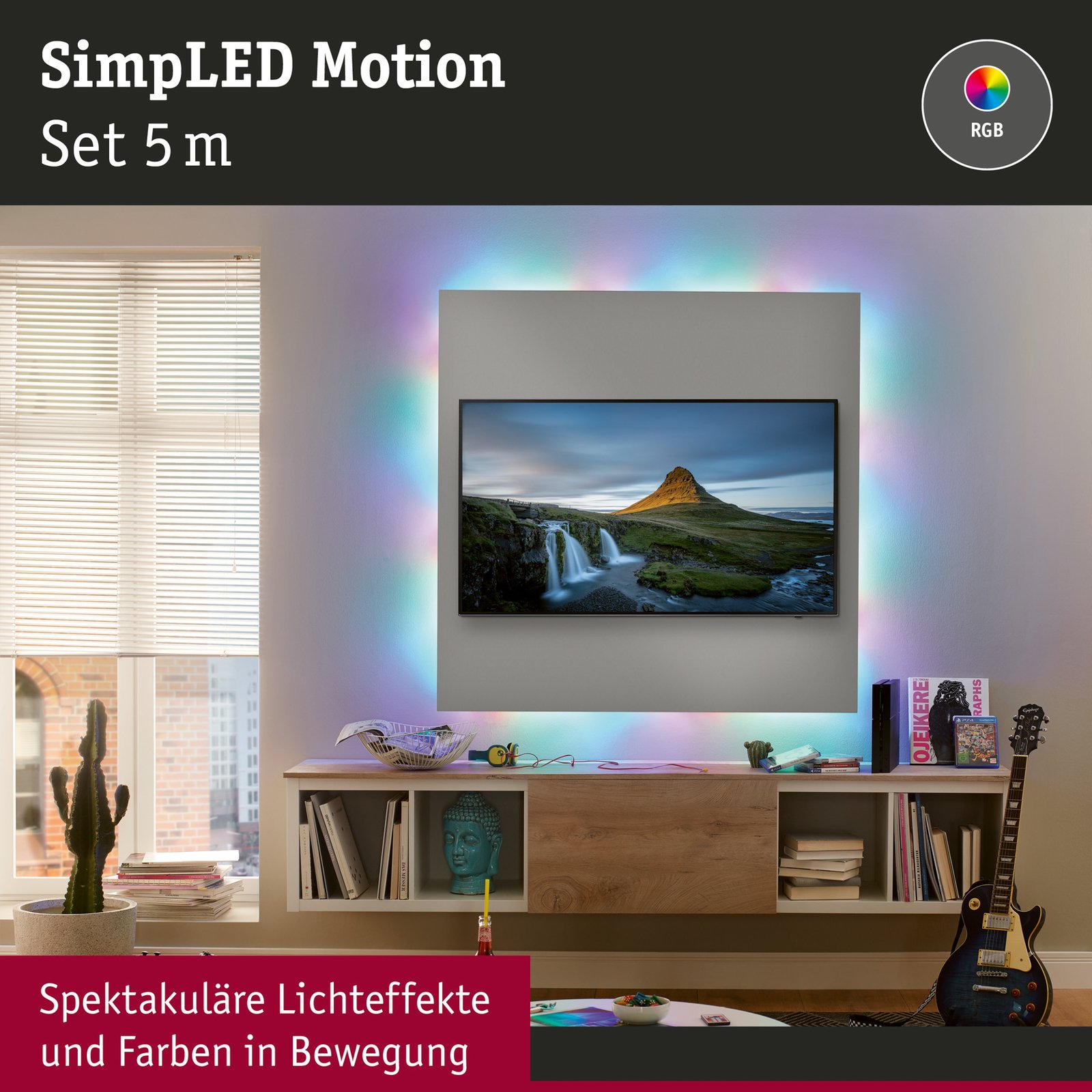 Paulmann SimpLED Motion Set de benzi LED, 5m telecomandă RGB