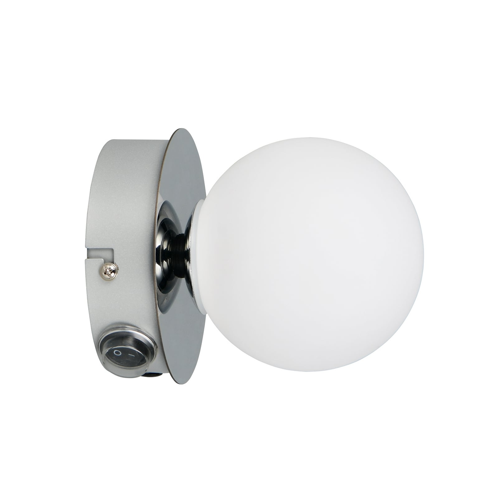 Sienas lampa „Alfio“, Ø 11 cm, hroma krāsā, metāls/stikls, IP44 Sienas lampa „Alfio“, Ø 11 cm, hroma krāsā, metāls/stikls, IP44