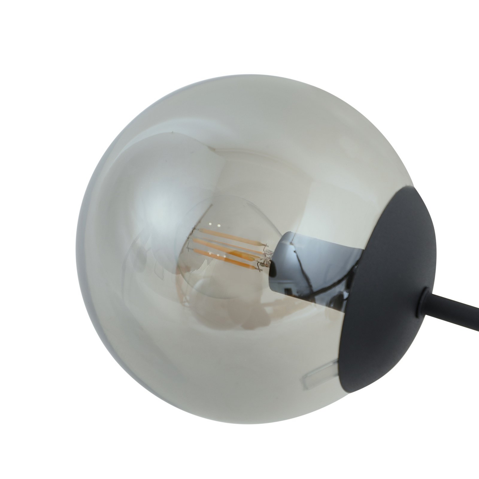 Lindby plafondlamp Isamer, rookgrijs, Ø 80 cm, globe