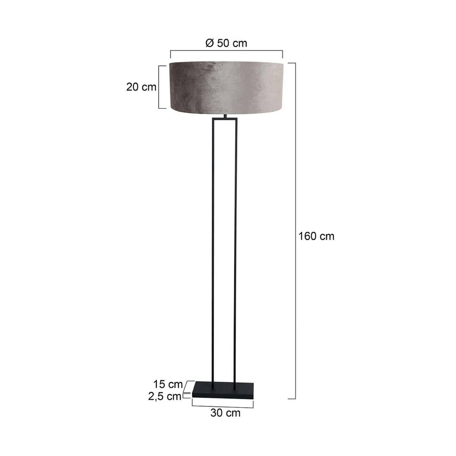 Steinhauer Lampadaire Stang, noir/velours argenté, hauteur 160 cm, E27