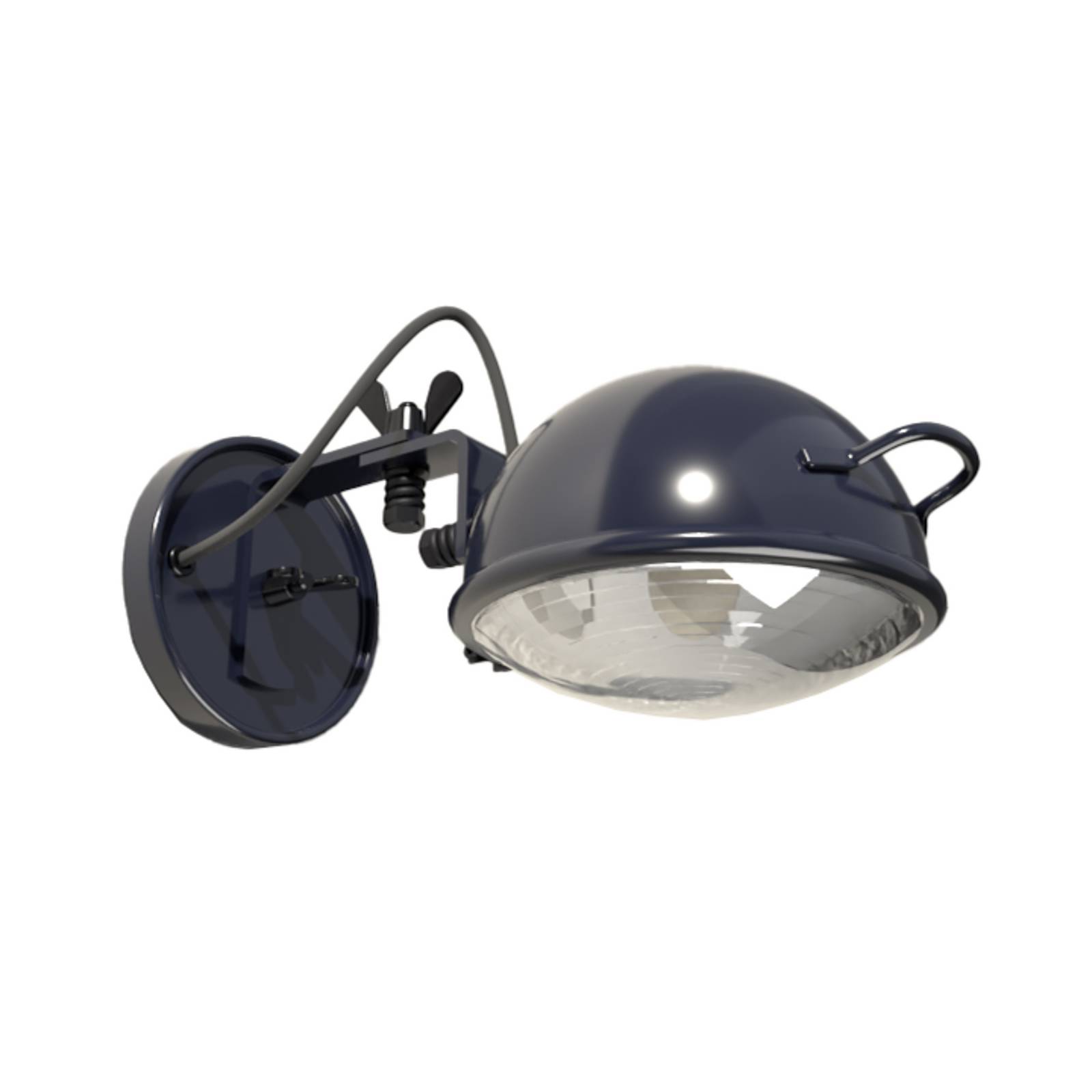 Aluminor Wandleuchte Jeep, nachtblau, Alu, Glas, Stahl, E14