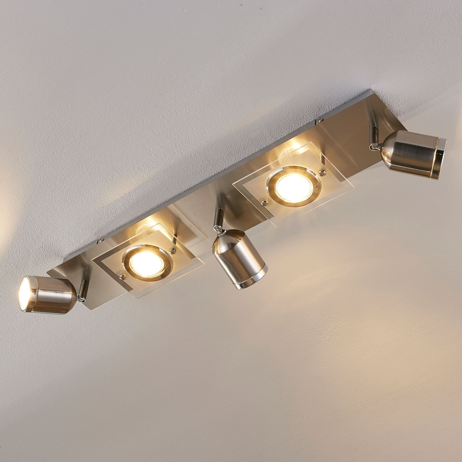 Lindby LED-takspot Fjolla med fem lys - dimbar - moderne spotter i tak - takspot Gangomr?de - metall, glass