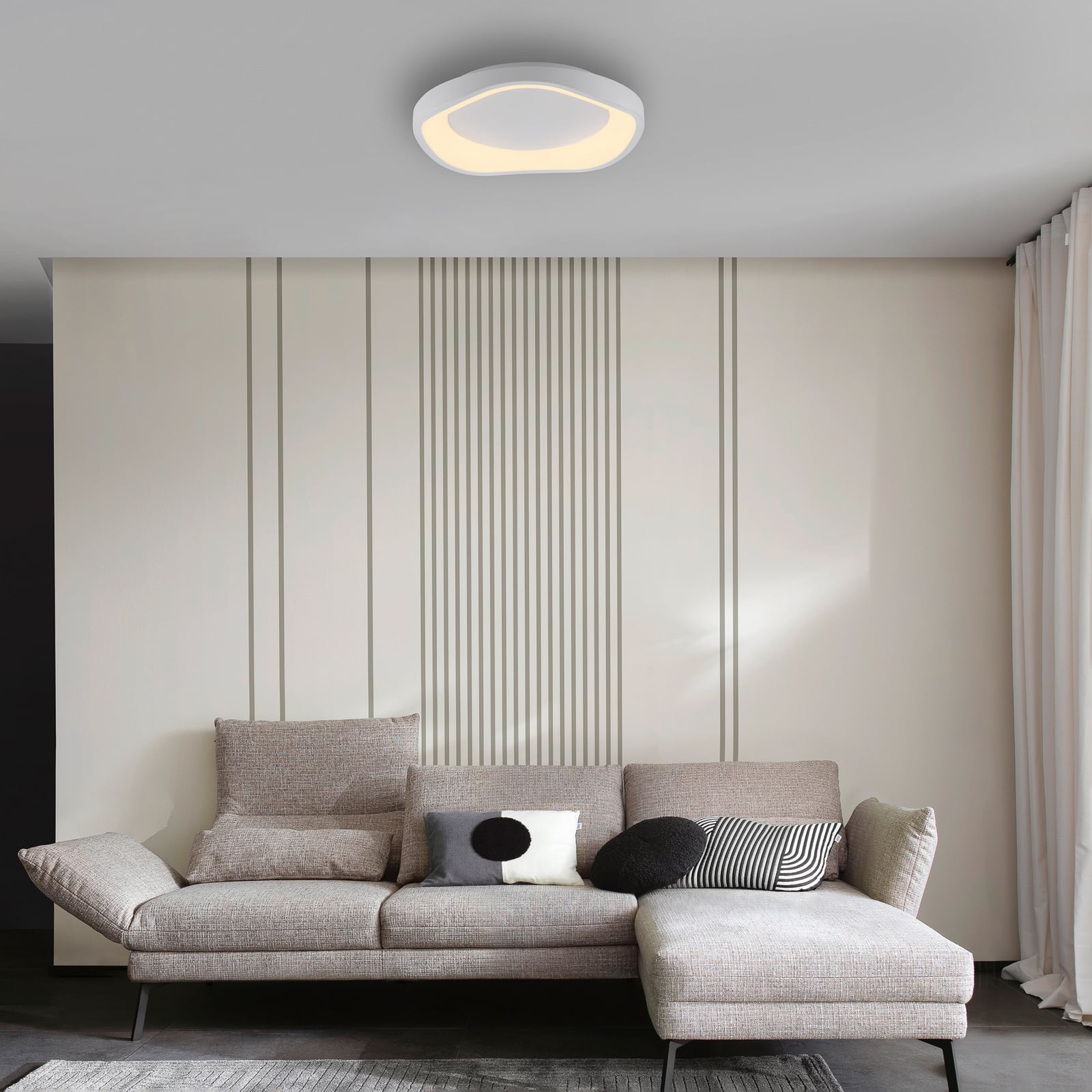 LED lubinis šviestuvas „MONTA“, baltas, Ø 40 cm, metalinis, Switchdim