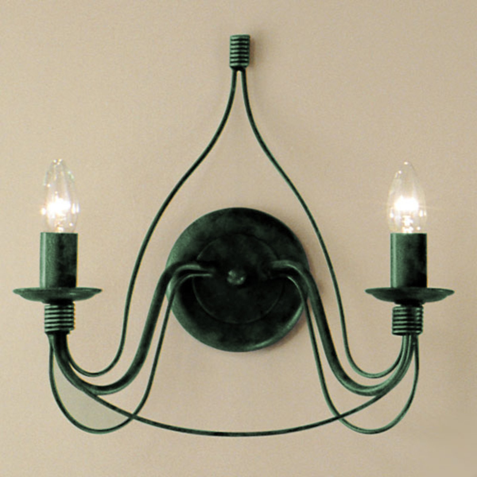 FILO væglampe, 2 lyskilder, grøn-antik