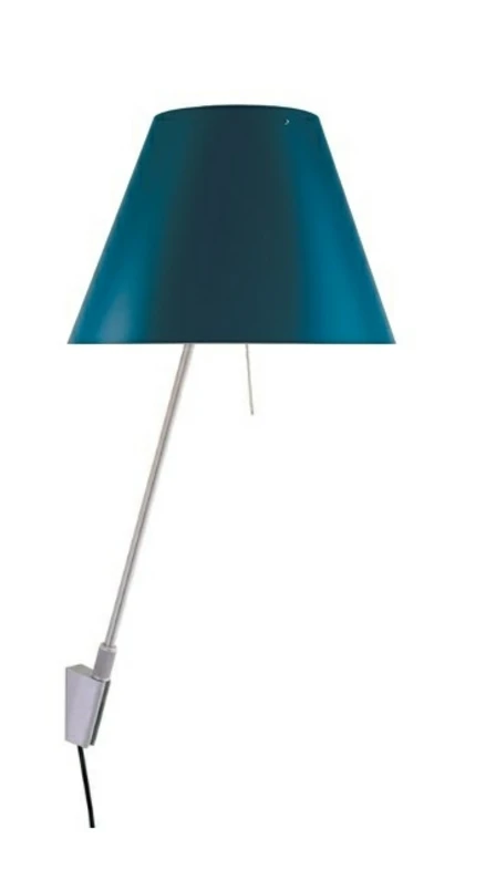 Luceplan – Costanzina Vägglampa Alu/Petroleum Blue