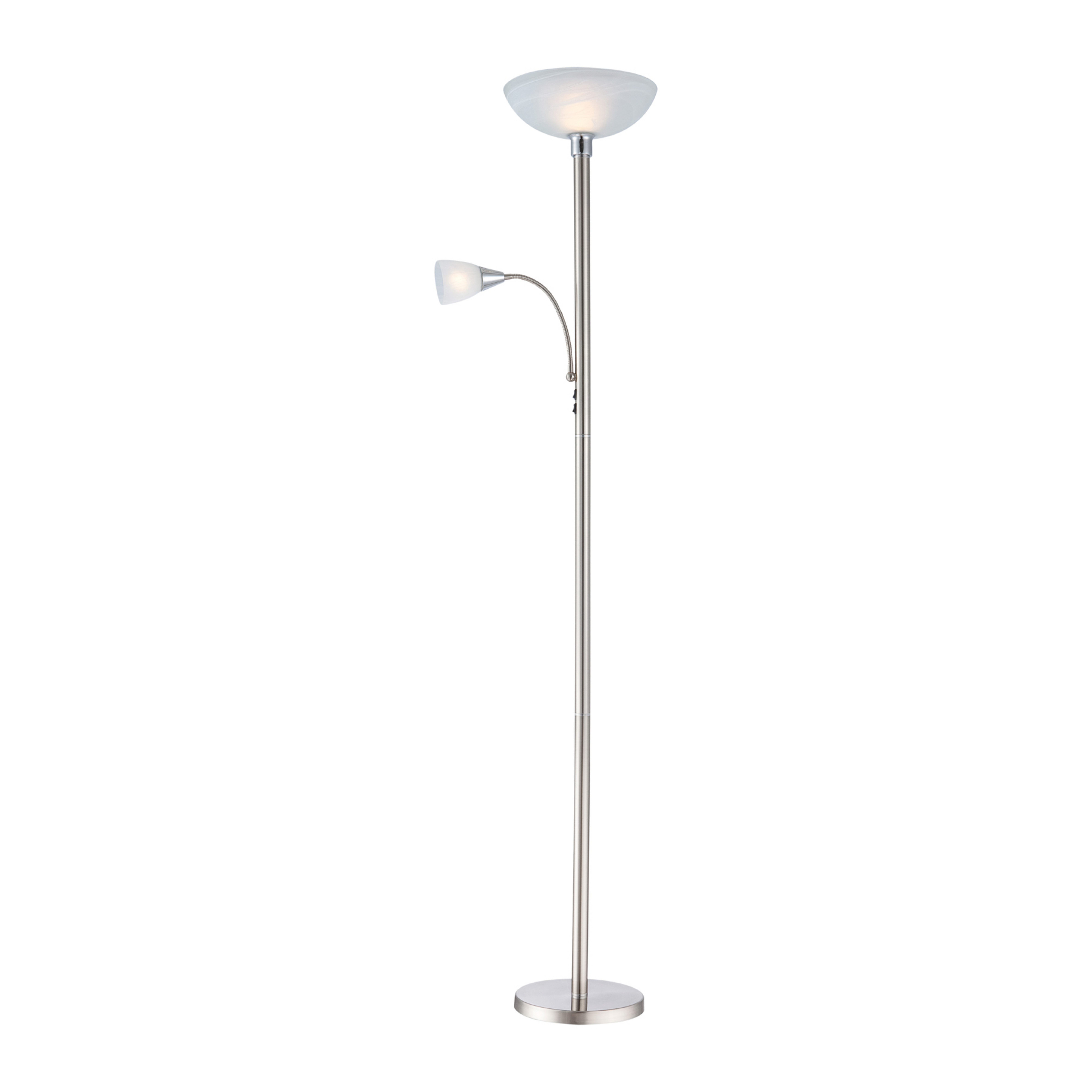 Deckenfluter Blade mit Leselicht, nickel matt