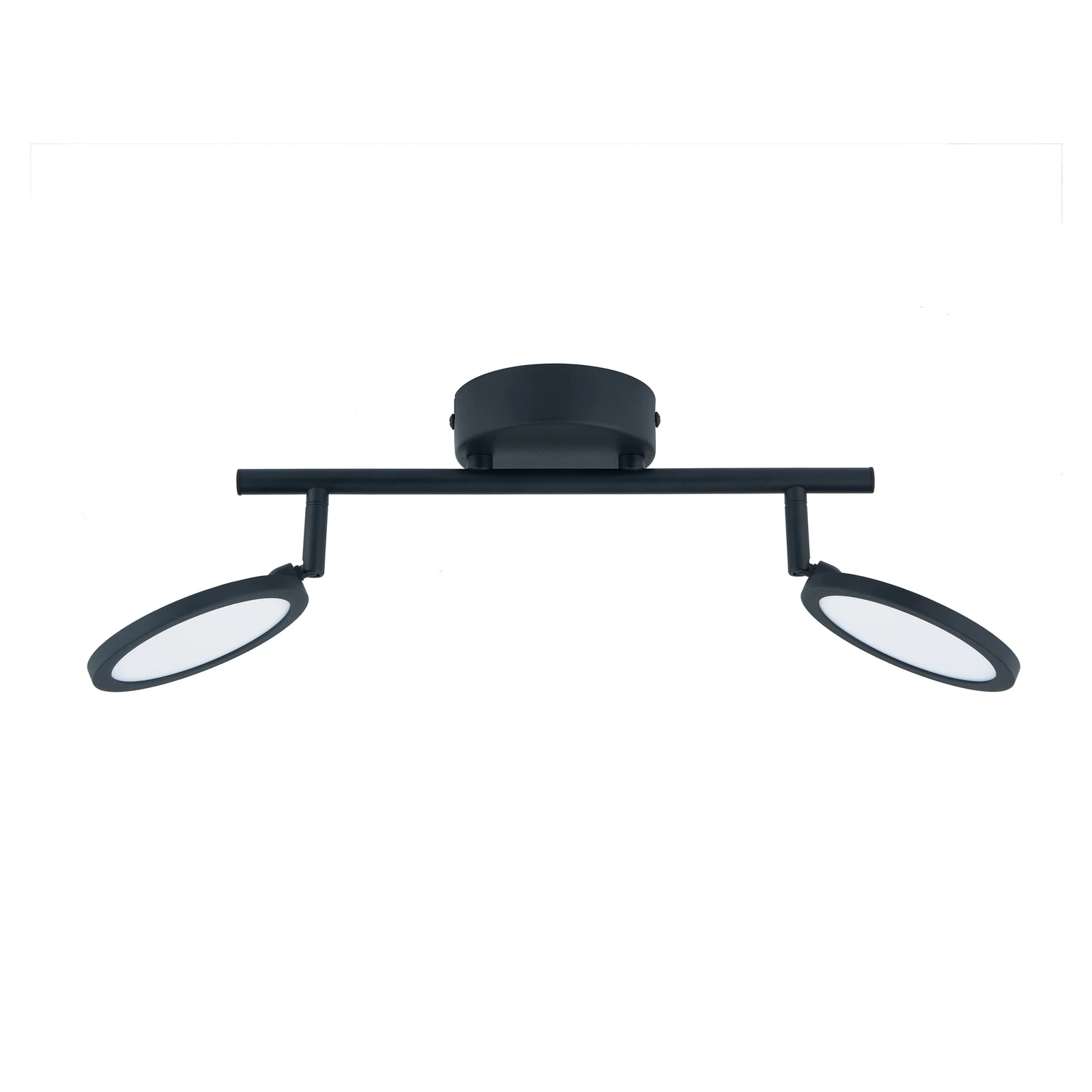 Spot cu LED Lindby Manel, negru, fier, 35 cm lungime, 2 lumini.