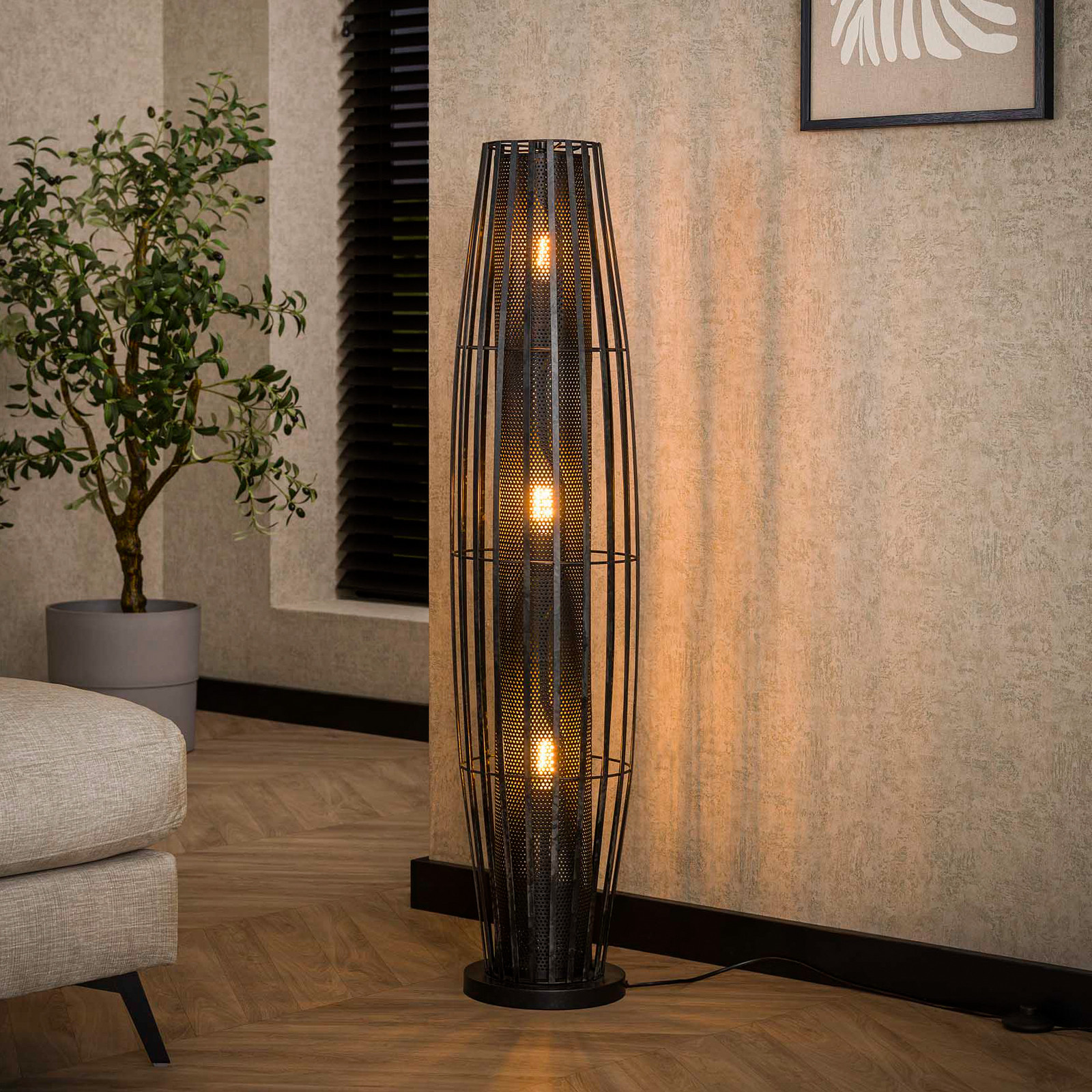 Zijlstra Lampadar Dublindo înălțime 120 cm antracit metal 3 x E27 - Camera de zi / sufragerie