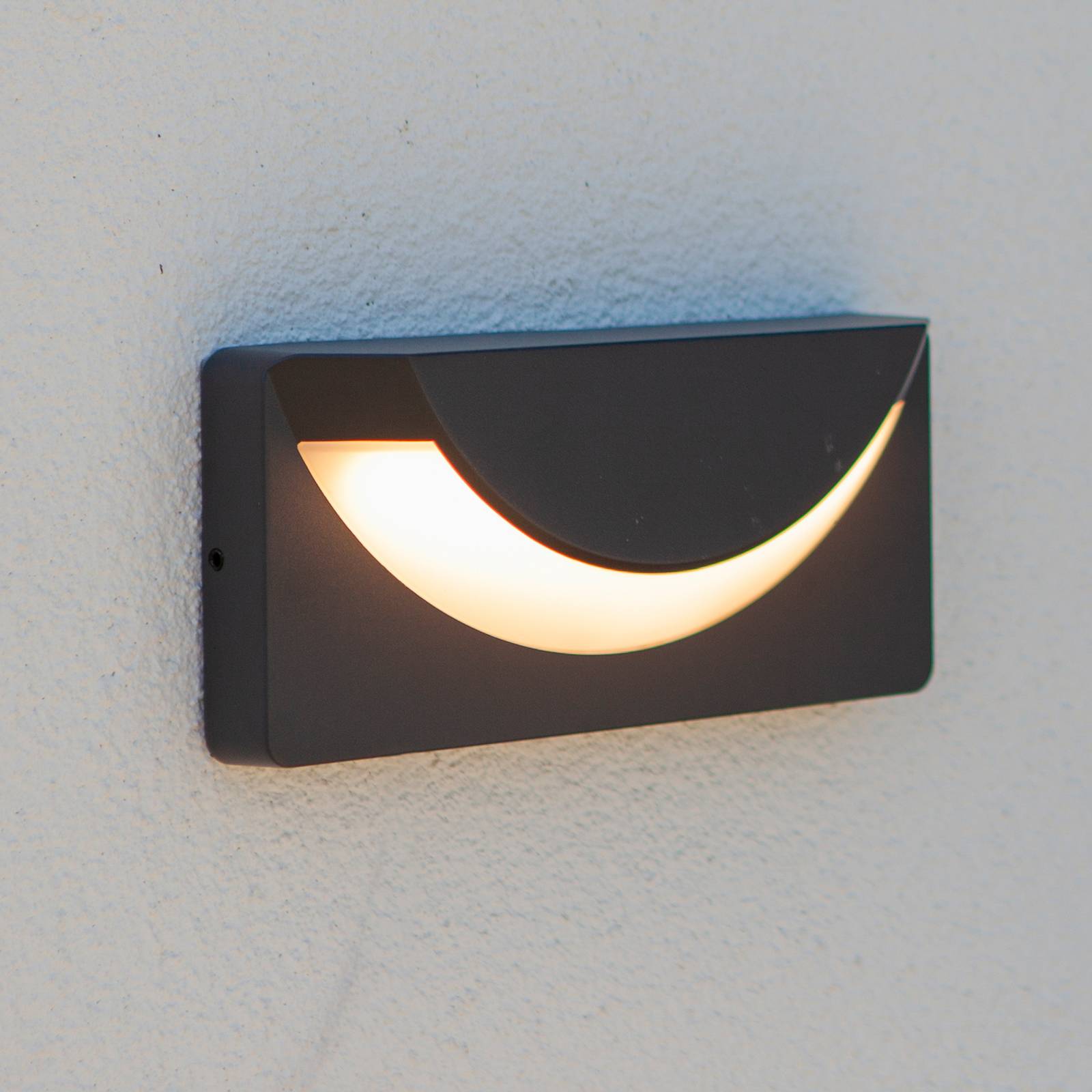 UDENDØRS LED-VÆGLAMPE LUPS, mørkegrå, bredde 23 cm, IP54