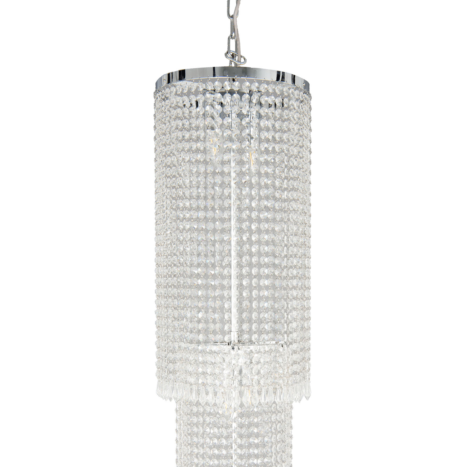 Lampa wisząca CR114 szklane ozdoby, wysokość 210cm