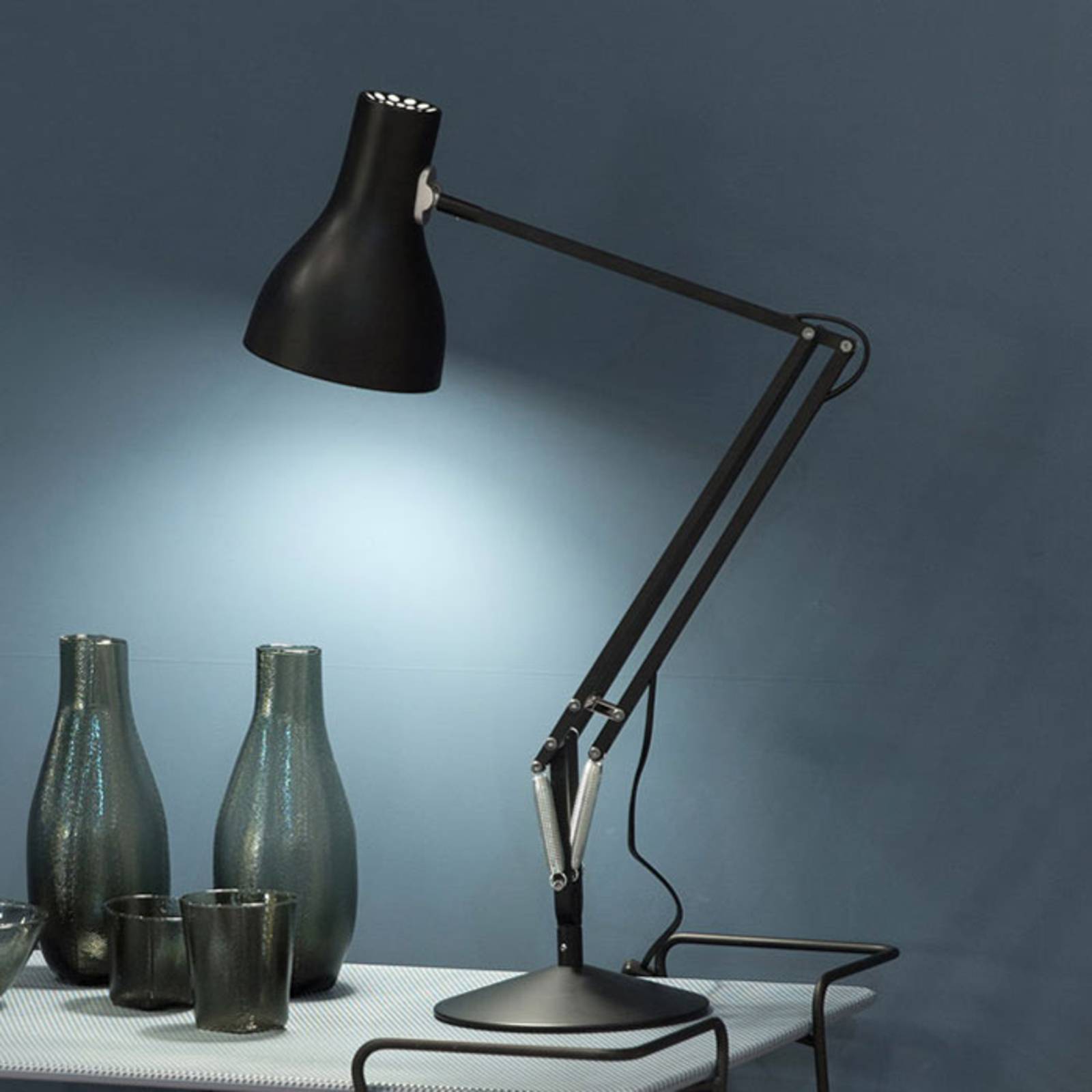 Anglepoise Type 75 table lamp velvety black, for Workroom / Office, aluminium, E27, 6 W, energy efficiency: A+, H: 66 cm