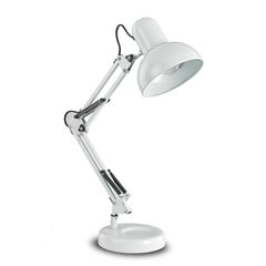 Lampada da tavolo Kelly con snodo, E27, bianco