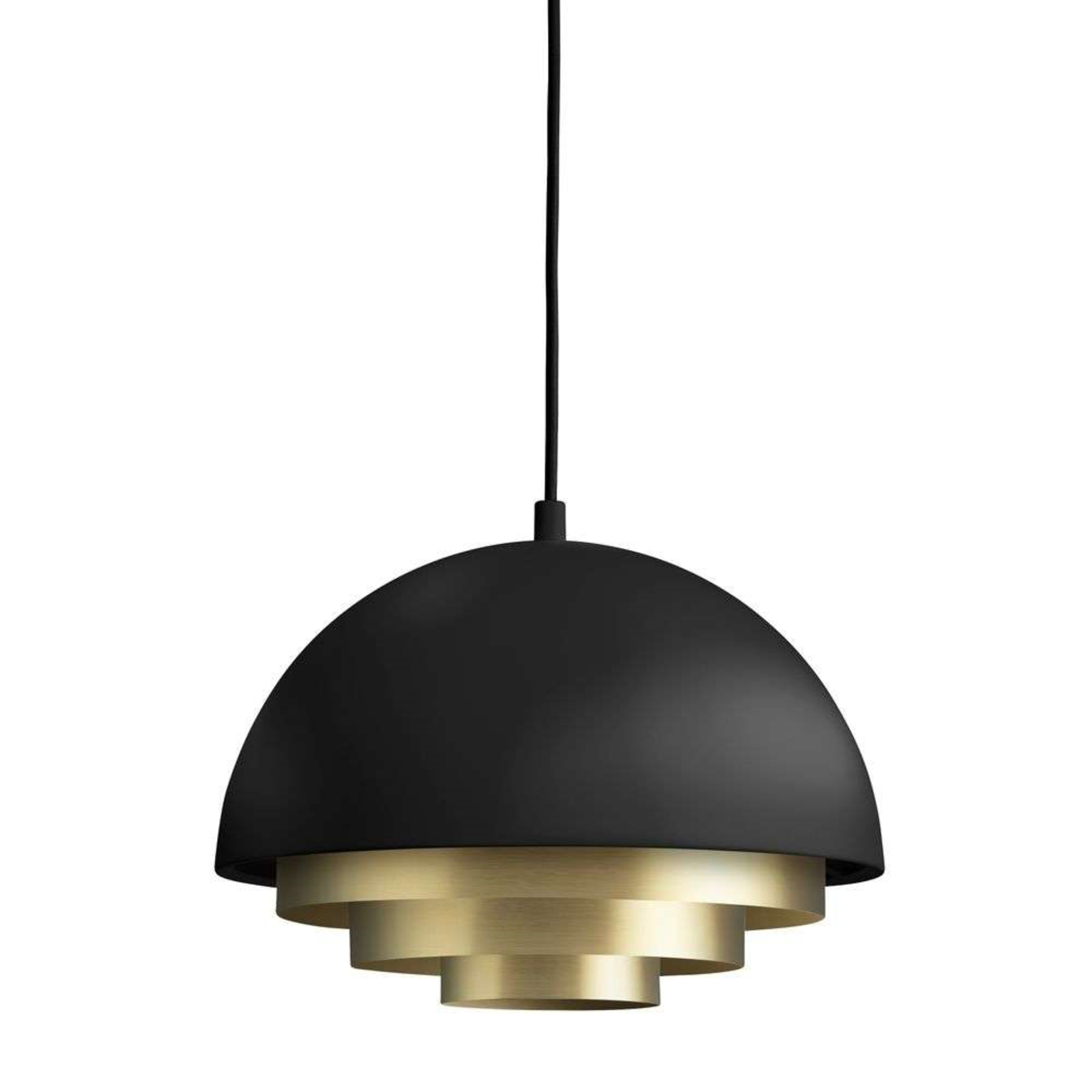 Milieu Colour Mini Závěsná Lampa Black/Brass - Warm Nordic