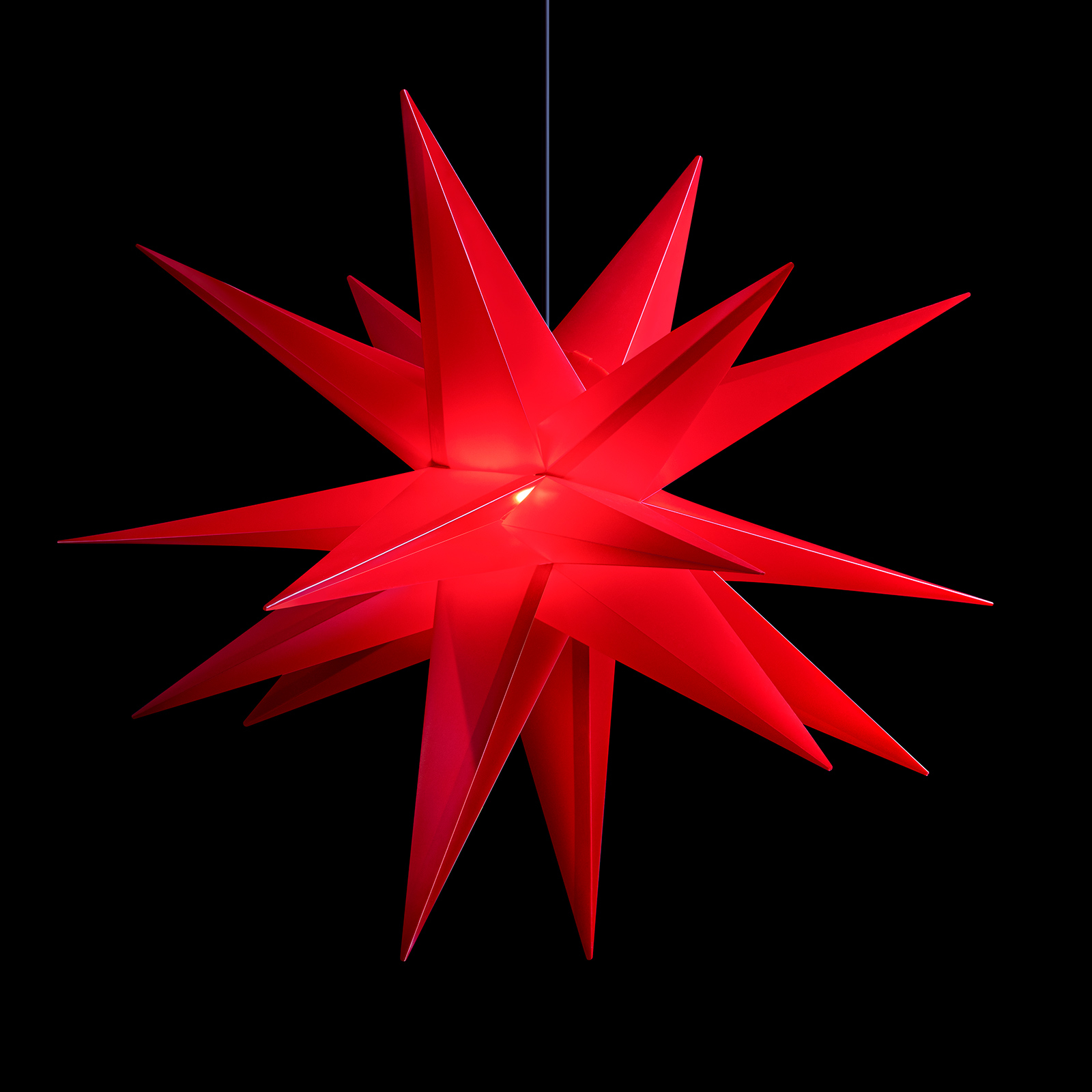Červená plastová hviezda Jumbo exteriér 18 cípov