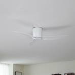 Lindby ceiling fan Aulo, white, DC, quiet, Ø 123 cm