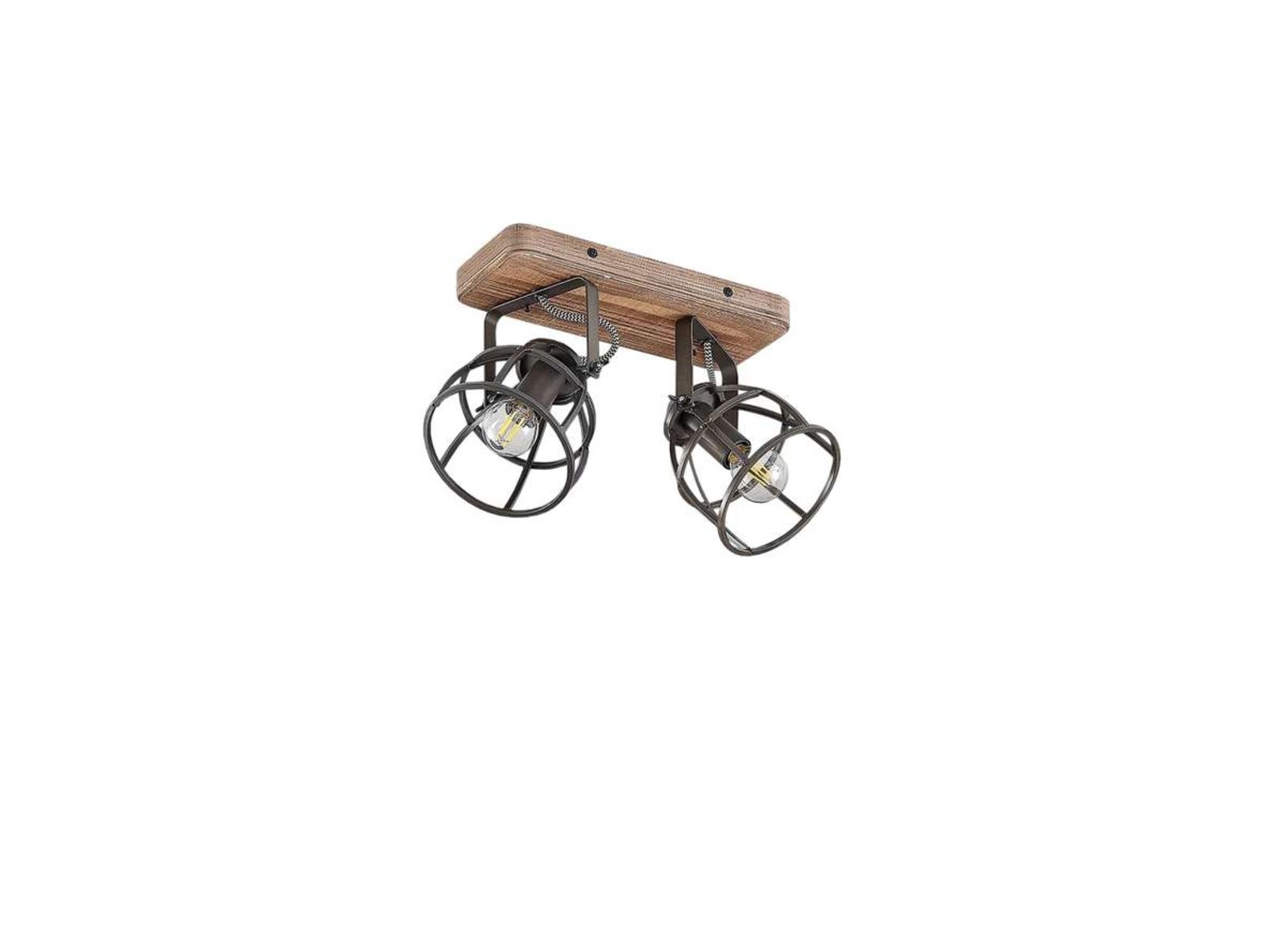 Rutger 2 Kattovalaisin Wood/Black - Lindby