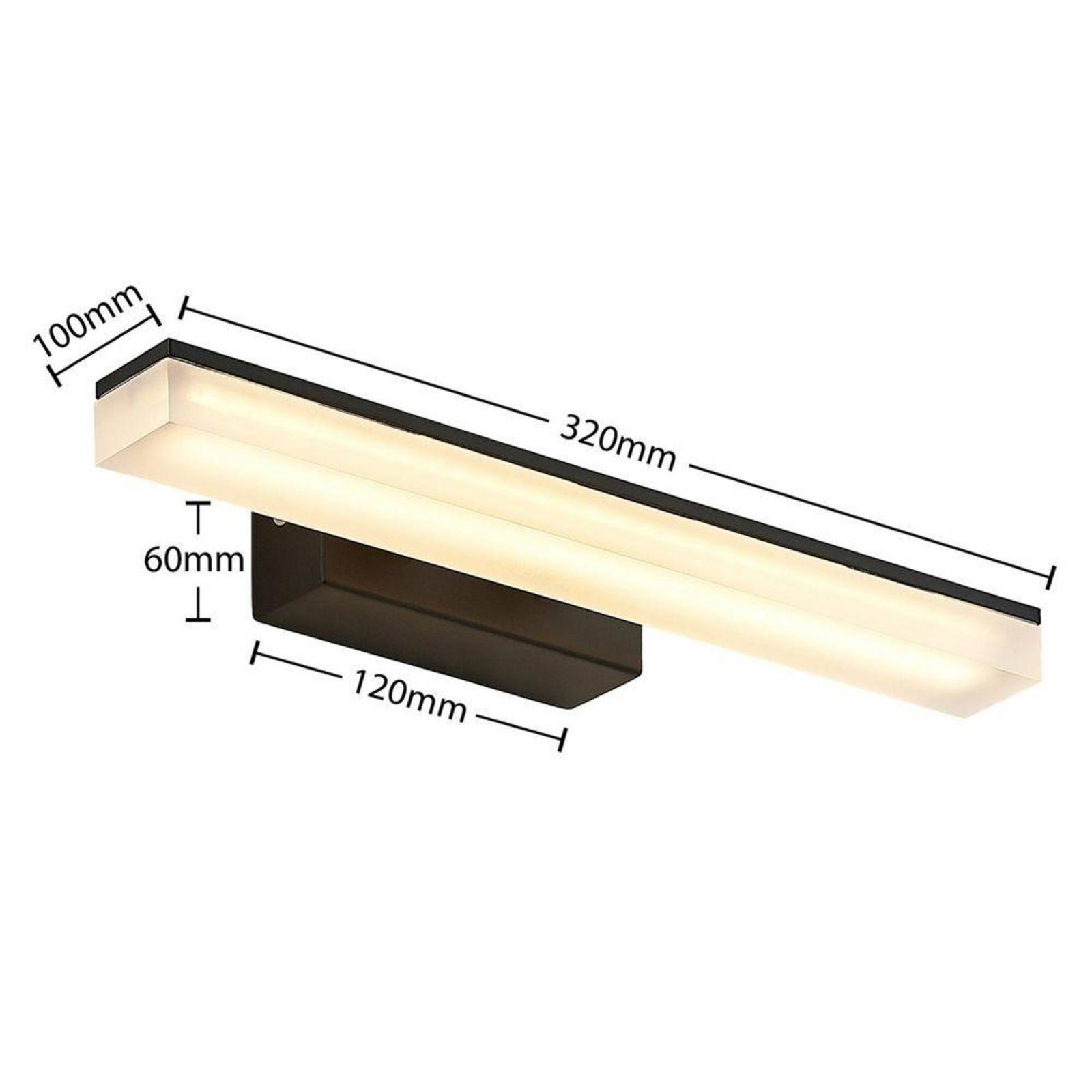 Lisana LED  Aplică de Perete IP44 L32 Black - Lucande