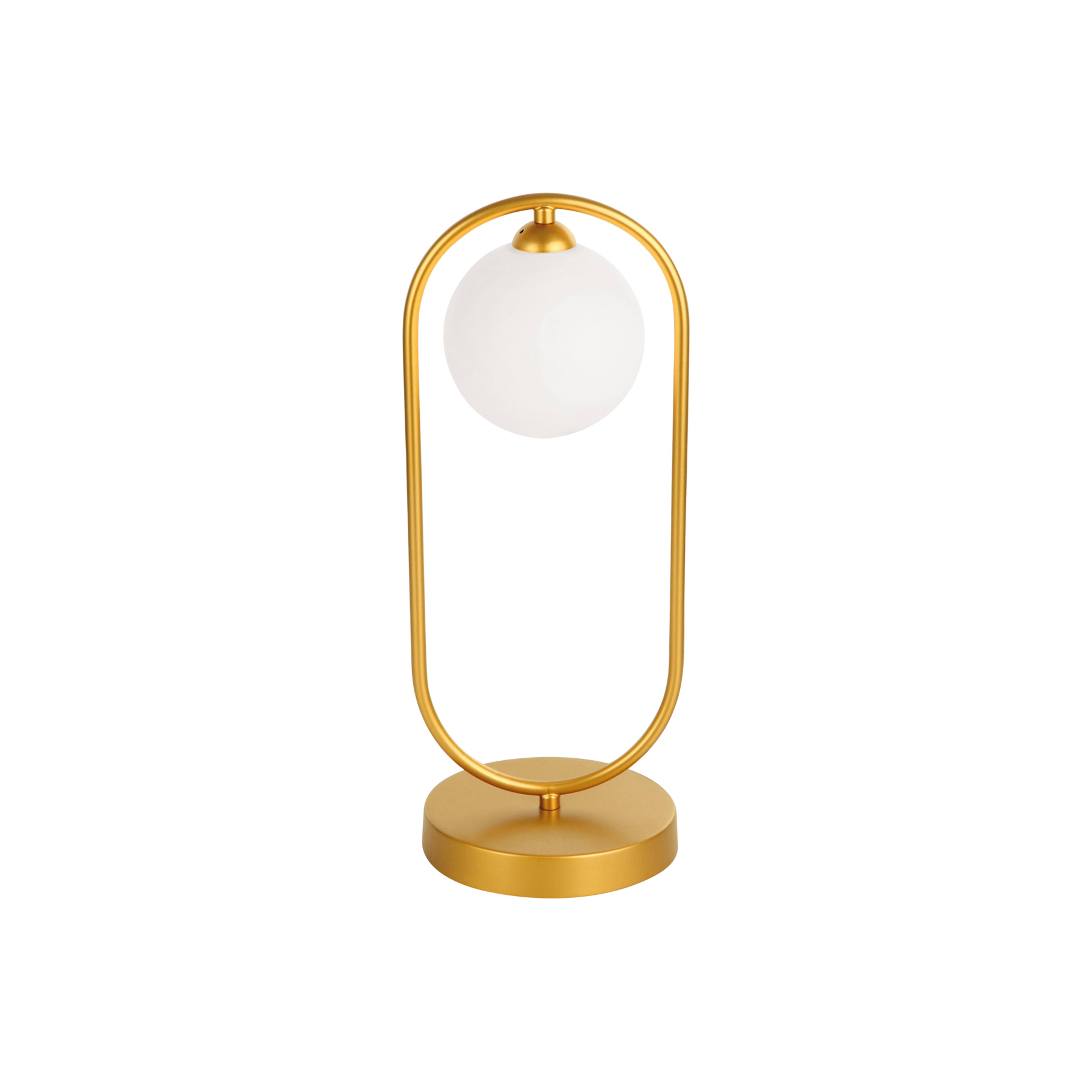 Lámpara de mesa Fancy con pantalla de vidrio, oro