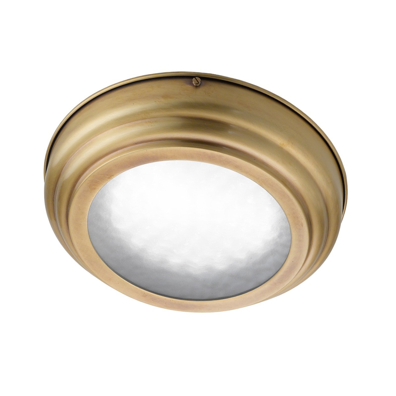 Scirocco LED ceiling light in satin-finished brass