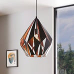 Hängeleuchte Carlton, schwarz/kupfer, Ø 38,5 cm