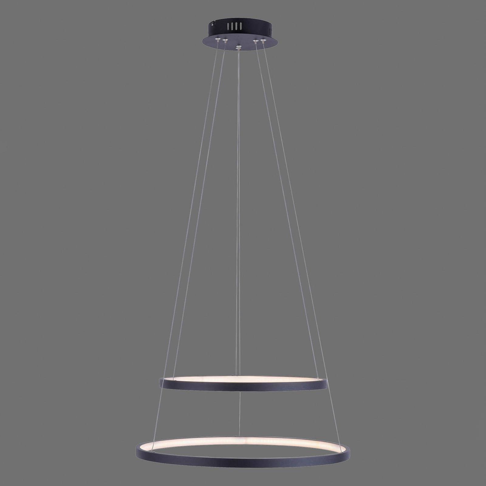 Lampa wisząca LED Circle, antracyt, wersja 2-punktowa