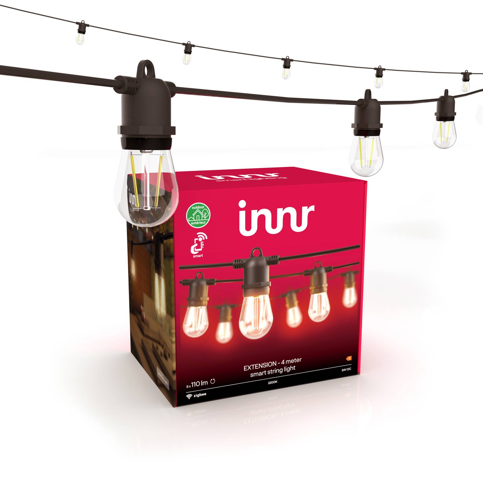 E-shop Innr LED vonkajšia svetelná reťaz, inteligentná, žiarovka, predĺženie 4 m