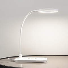 Lampa stołowa LED Lindby Siona, biała, CCT, ściemniana, stacja ładująca