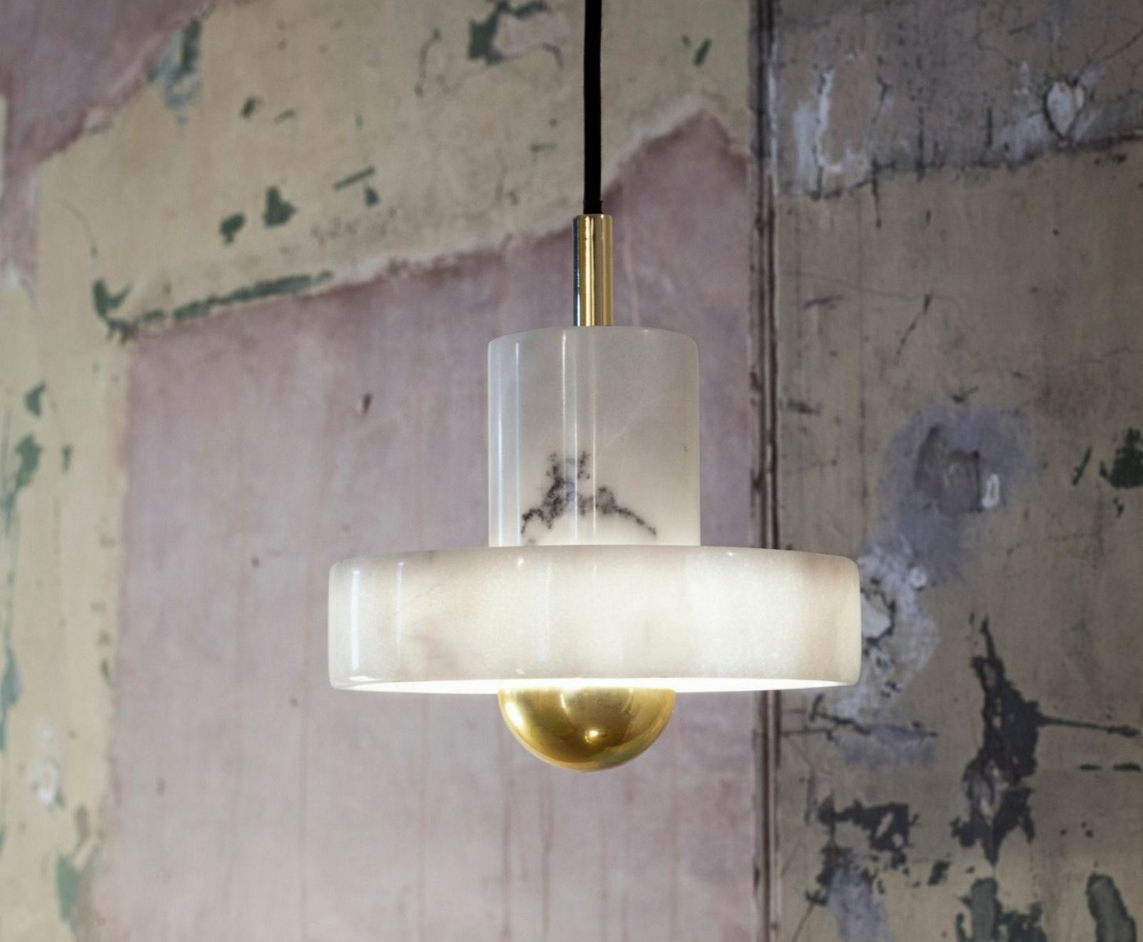 Stone Lustră Pendul White/Gold - Tom Dixon