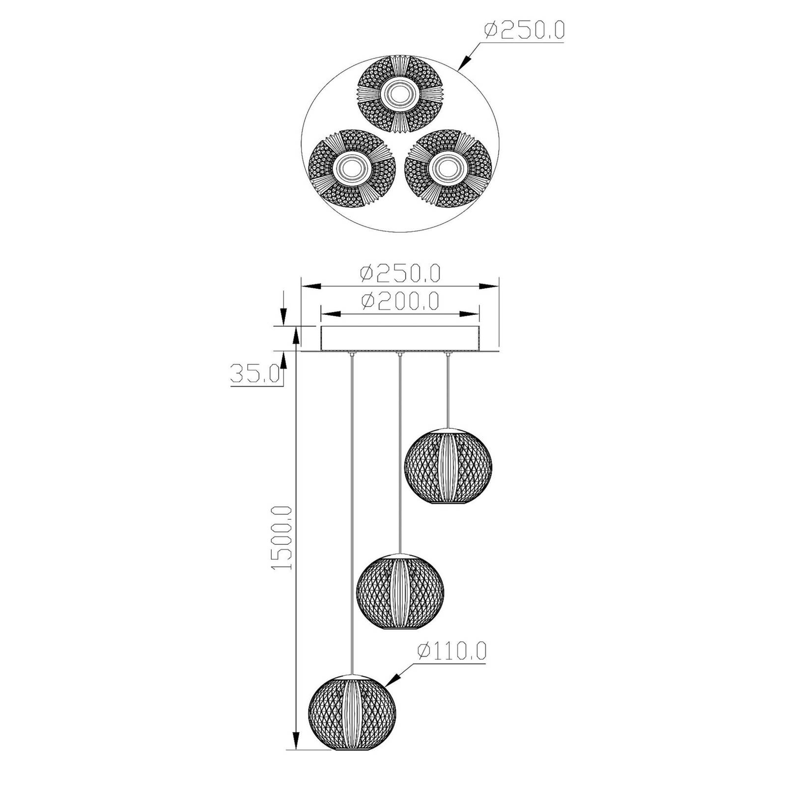 Lampa wisząca LED Cintra, Ø 25 cm, przezroczysty/złoty, akryl