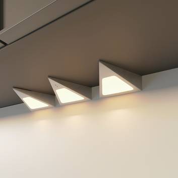 Prios Odia LED-bänklampa, stål, 3 lampor
