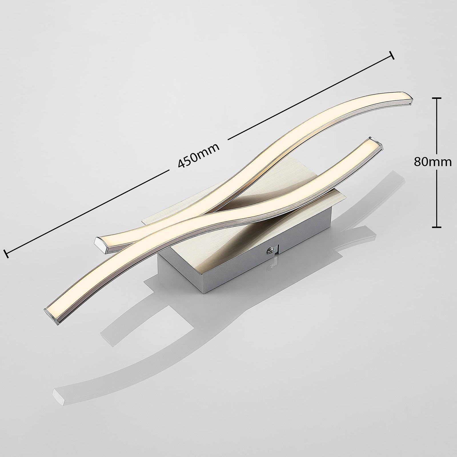 Safia Vegglampe Nickel/White - Lindby